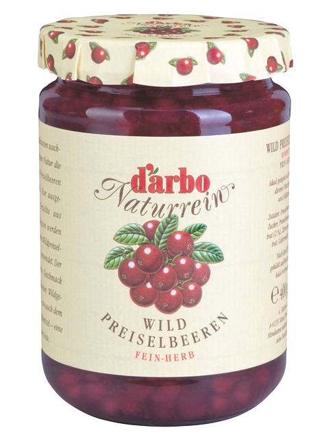 Darbo Wildpreiselbeeren Kompott fein-herb 400g Darbo Wildpreiselbeeren Kompott fein-herb 400g