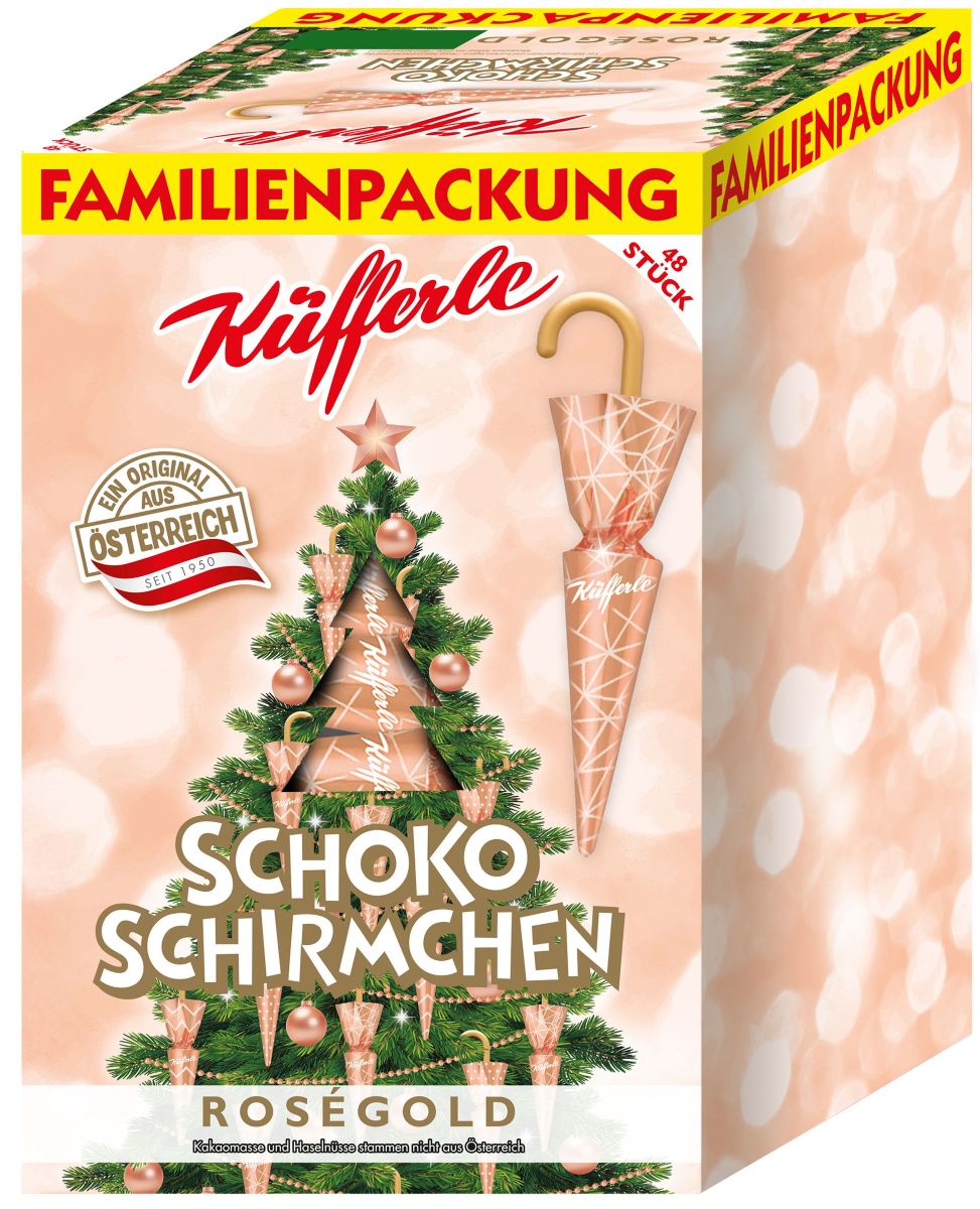 Küfferle Schokoschirmchen ROSEGOLD 48 Stk.