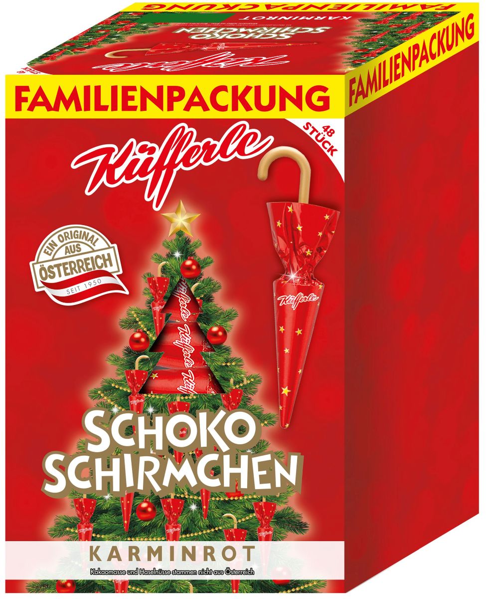 Küfferle Schokoschirmchen KARMINROT 48 Stk.