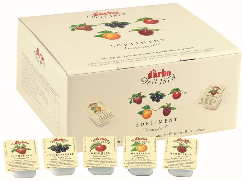 Darbo Fruchtaufstrich Portionen 5 Sorten 100 Stk. Darbo Fruchtaufstrich Portionen 5 Sorten 100 Stk.