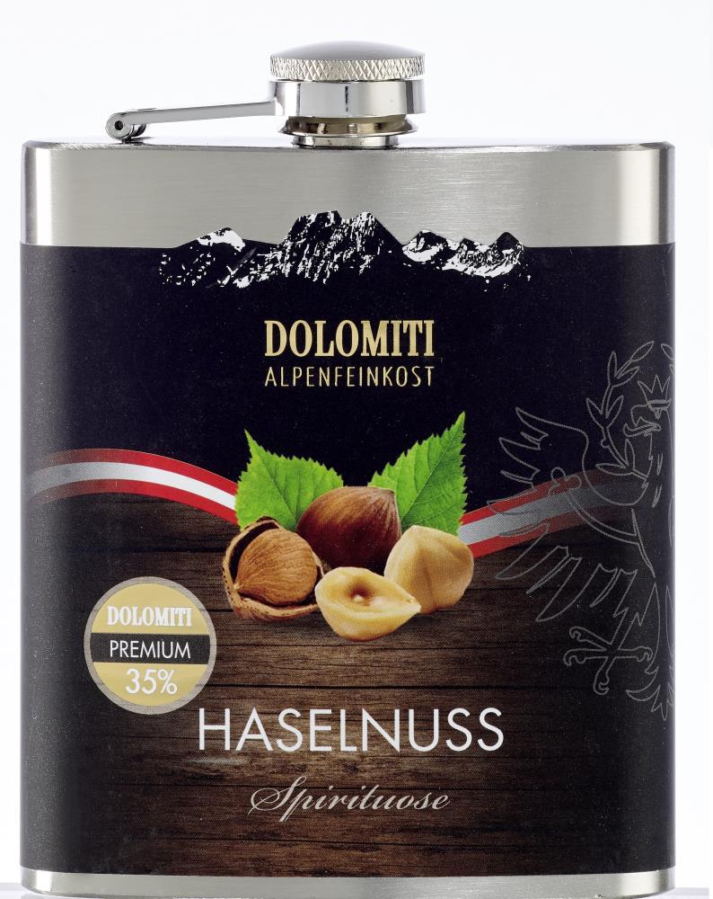Dolomiti Haselnuss Spirituose 35% Flachmann 0,2l - EINWEG