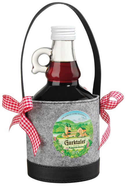 Gurktaler Alpenkräuter Likör 0,5l Henkelflasche mit Filzbag