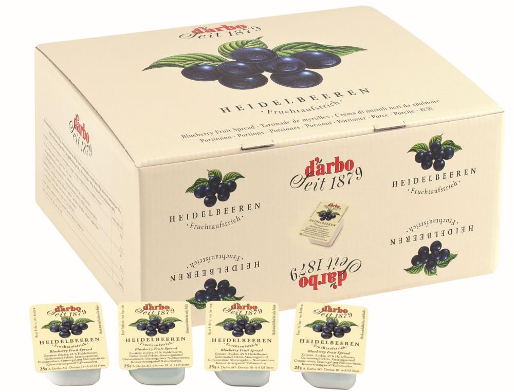 Darbo Fruchtaufstrich Heidelbeer Portionen 100 Stk. Darbo Fruchtaufstrich Heidelbeer Portionen 100 Stk.