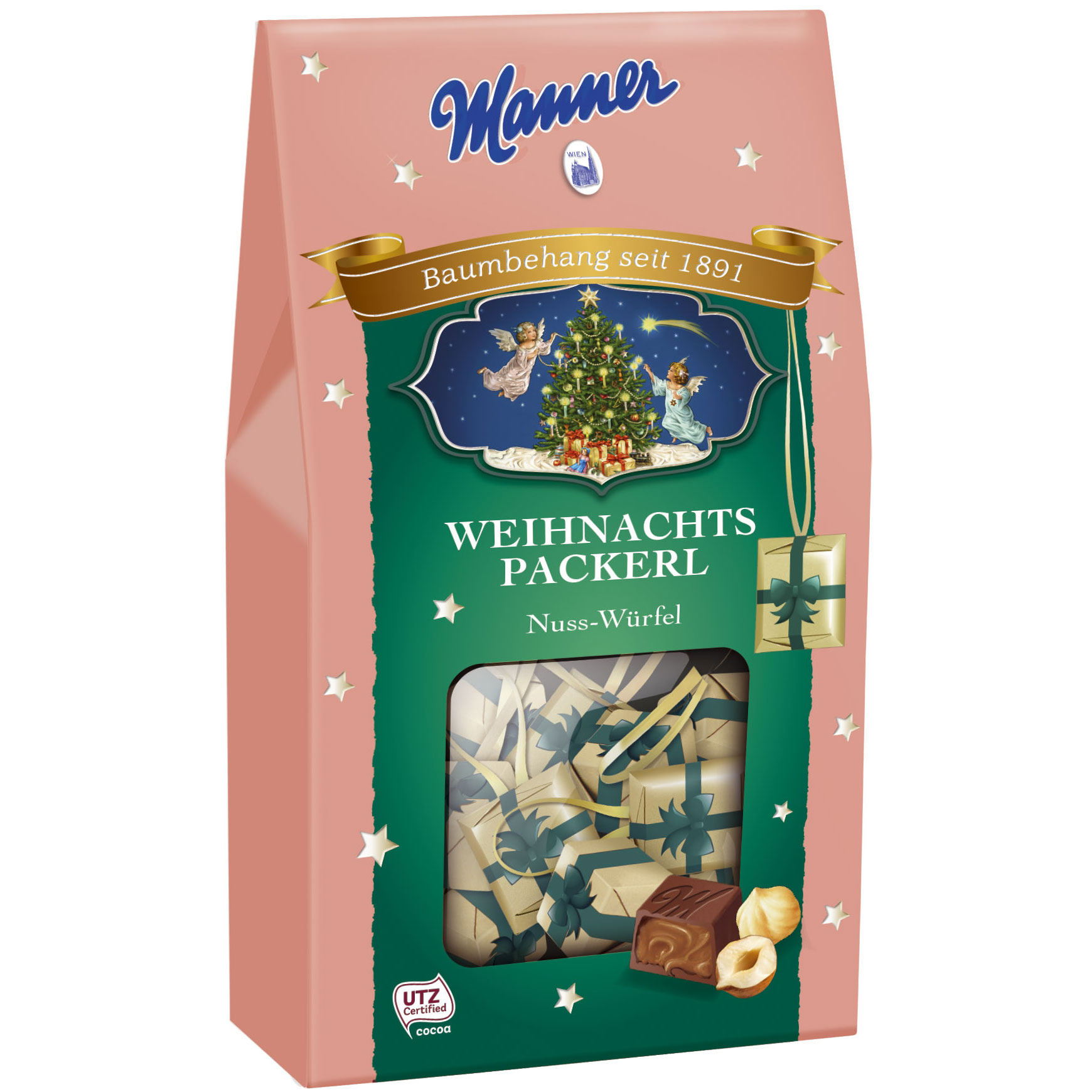 Manner Weihnachtspackerl Nuss-Würfel 290g