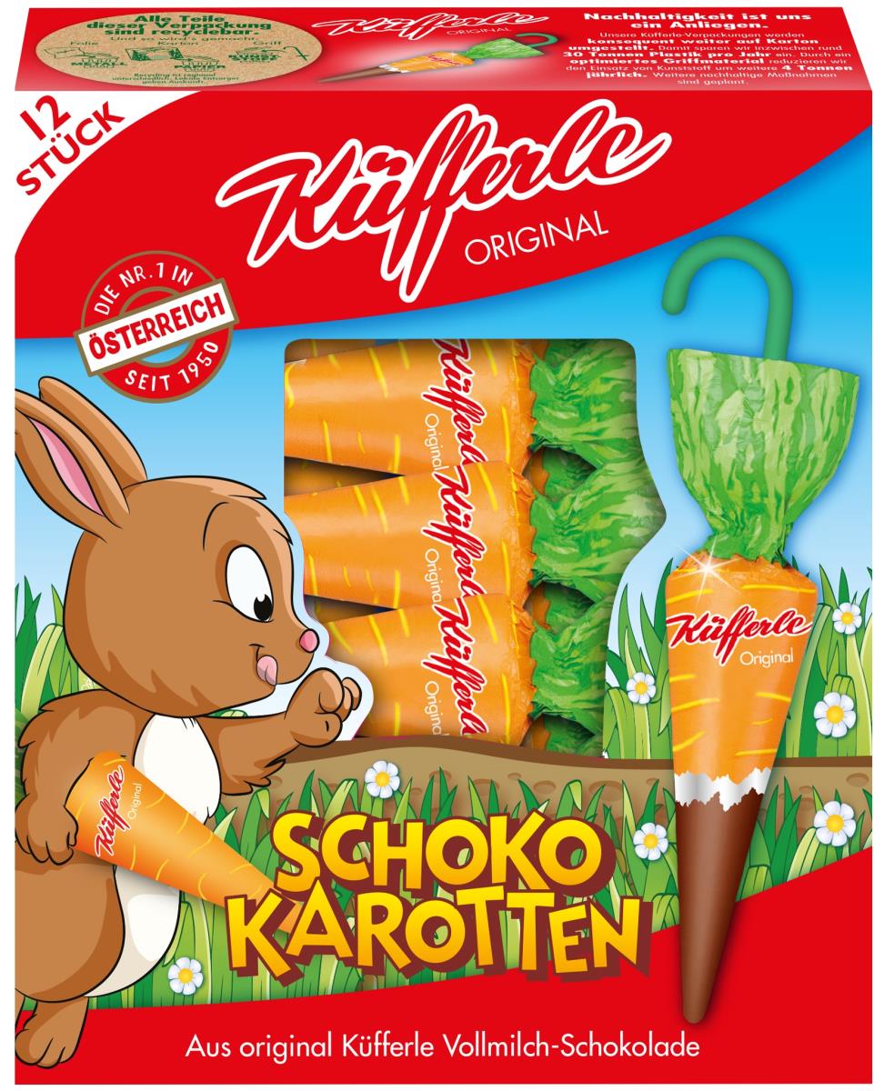 Küfferle Schokokarotte Vollmilch Schokolade 12 Stk.