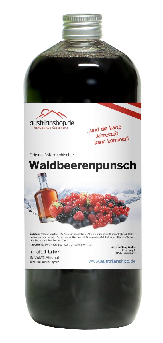 Original österreichischer Waldbeeren Punsch 1l - EINWEG