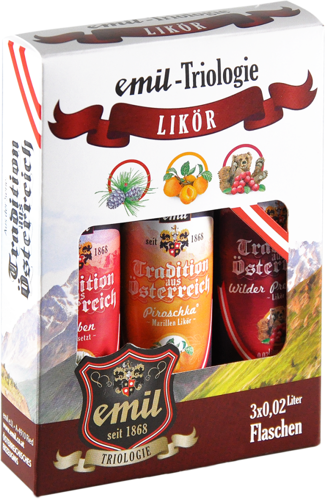 emil-Triologie Likör Triologie 3x 0,02l in Geschenkpackung - EINWEG