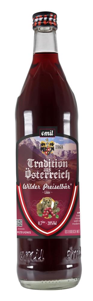 emil-TaÖ Wilder Preiselbär® Likör 20% vol. 0,7l - EINWEG