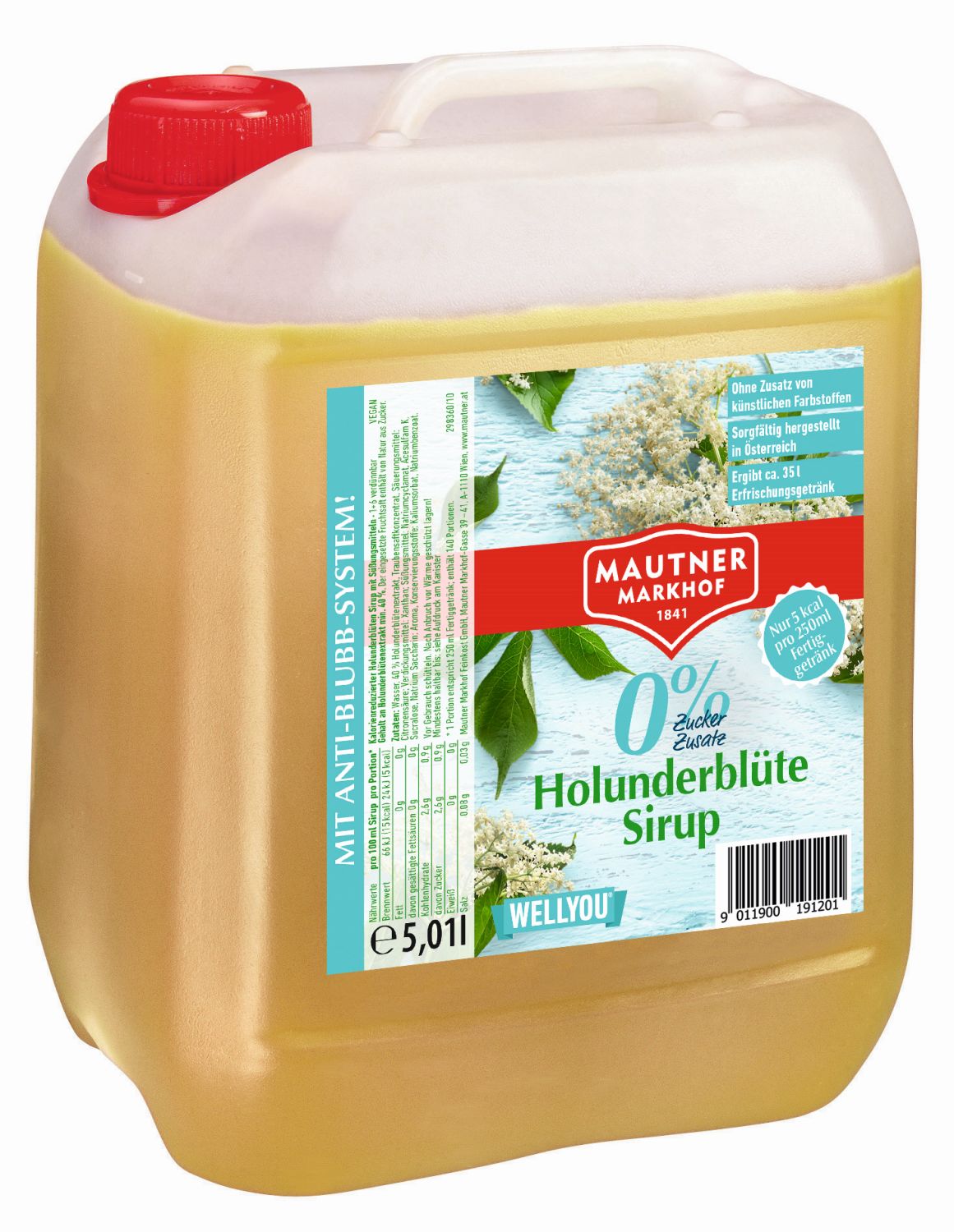 Mautner Markhof Holunder 0% Zucker Sirup 5l