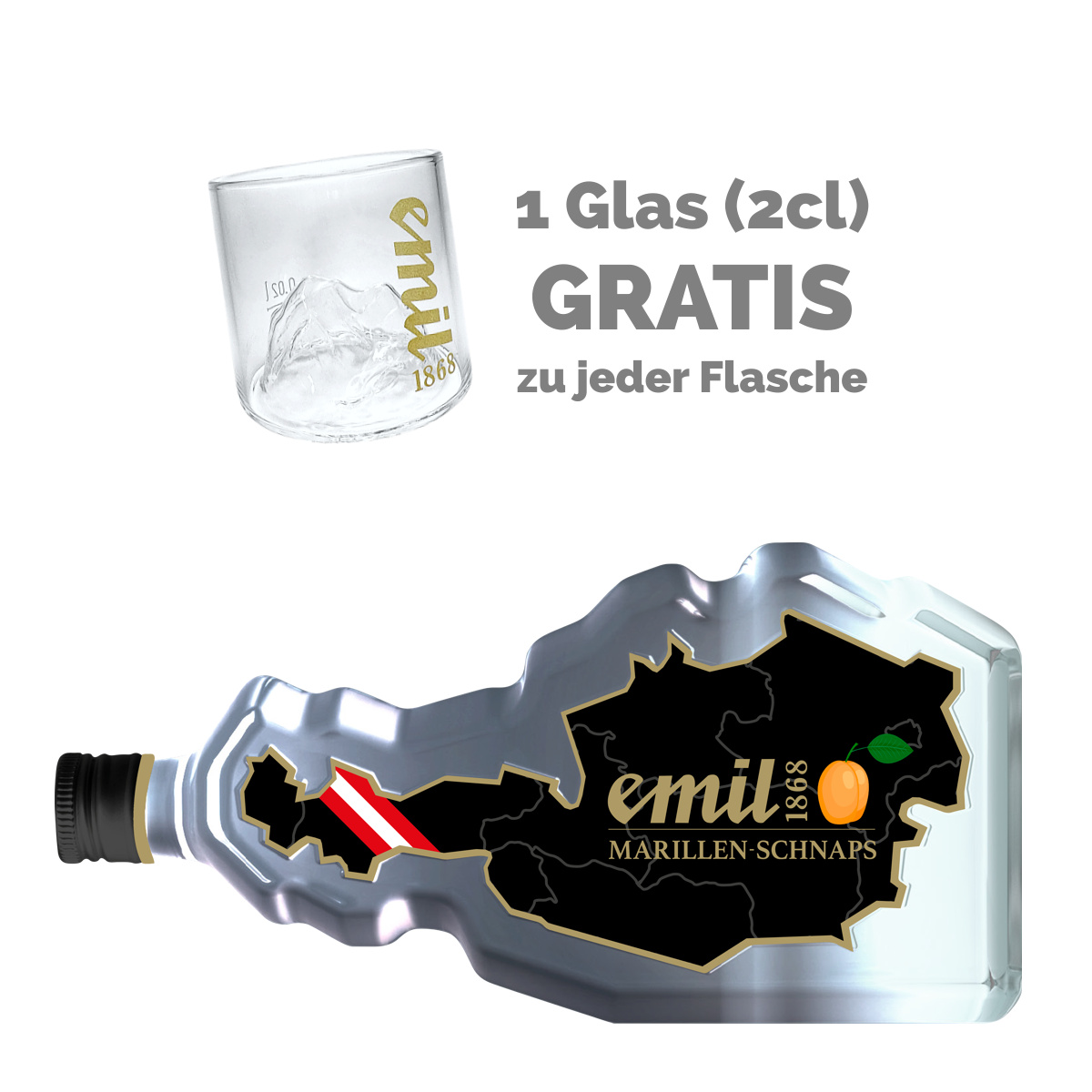 emil Marillen Schnaps 35% vol. 0,7l Österreich Flasche