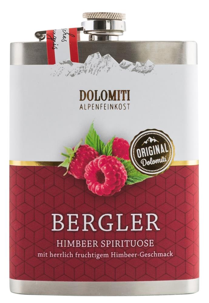 Dolomiti Bergler Himbeer Spirituose 38% 0,2l Flachmann - EINWEG