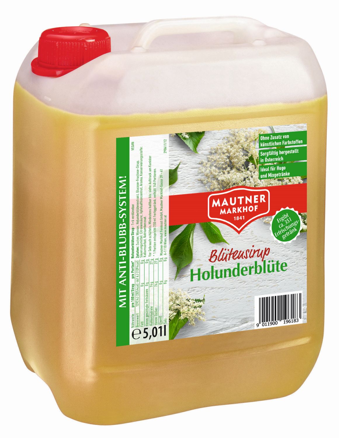 Mautner Markhof Holunderblüten Sirup 5l - EINWEG