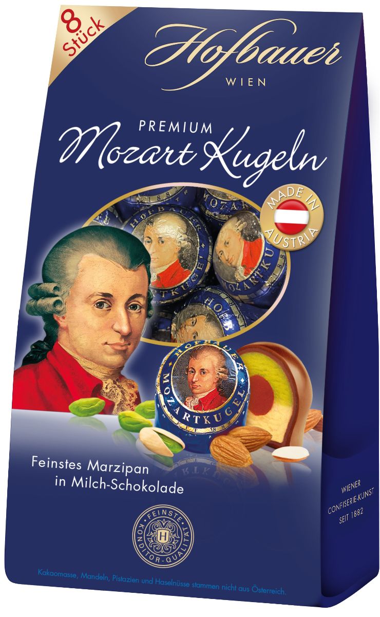 Hofbauer Premium Mozartkugeln in Milchschokolade 160g