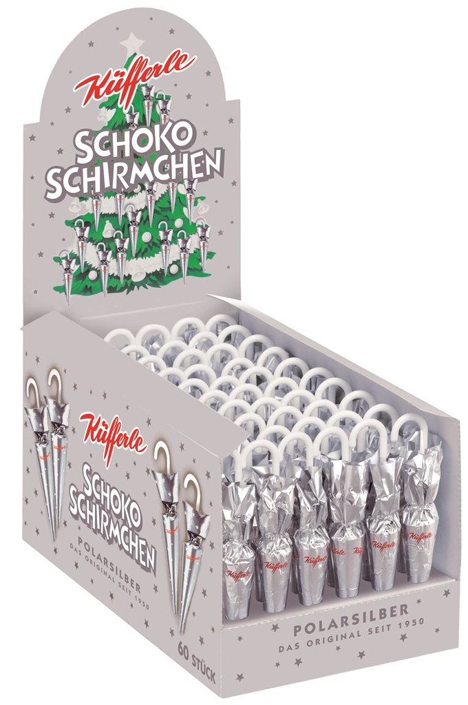 Küfferle Schokoschirmchen POLARSILBER 60 Stk.