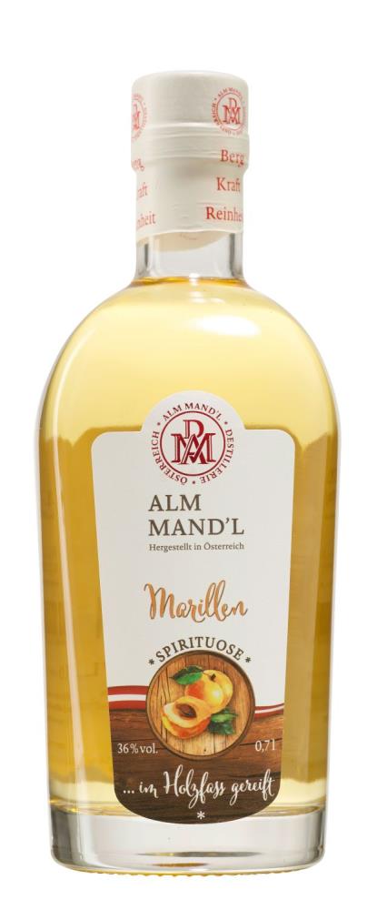 Alm Mandl Marillen Spirituose im Holzfass gereift 36% 0,7l