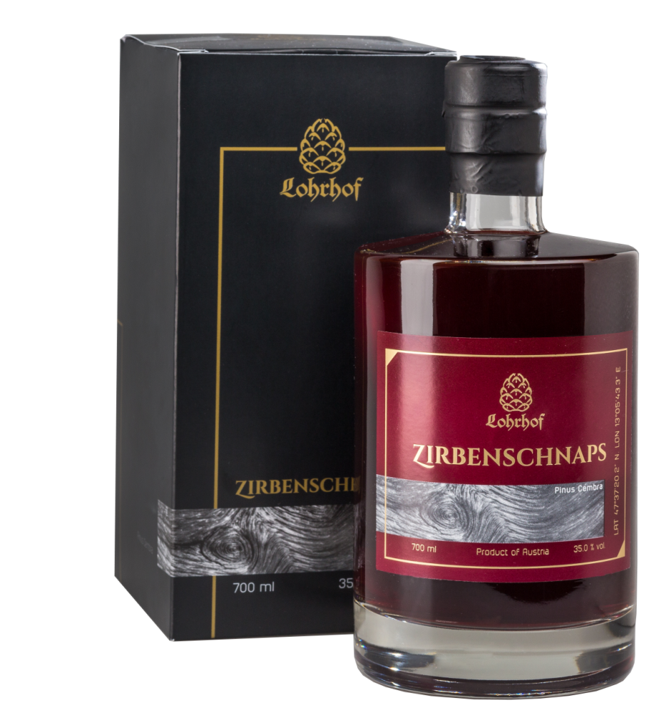 Lohrhof Zirbenschnaps 35% 0,7l in Edelverpackung - EINWEG