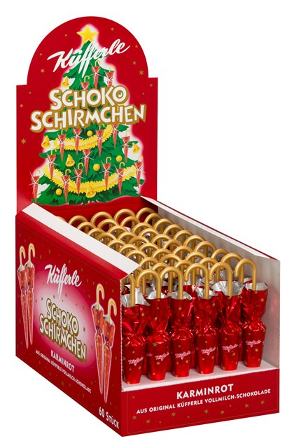 Küfferle Schokoschirmchen KARMINROT 60 Stk.