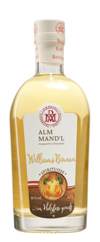Alm Mandl Williams Birnen Spirituose im Holzfass gereift 36%