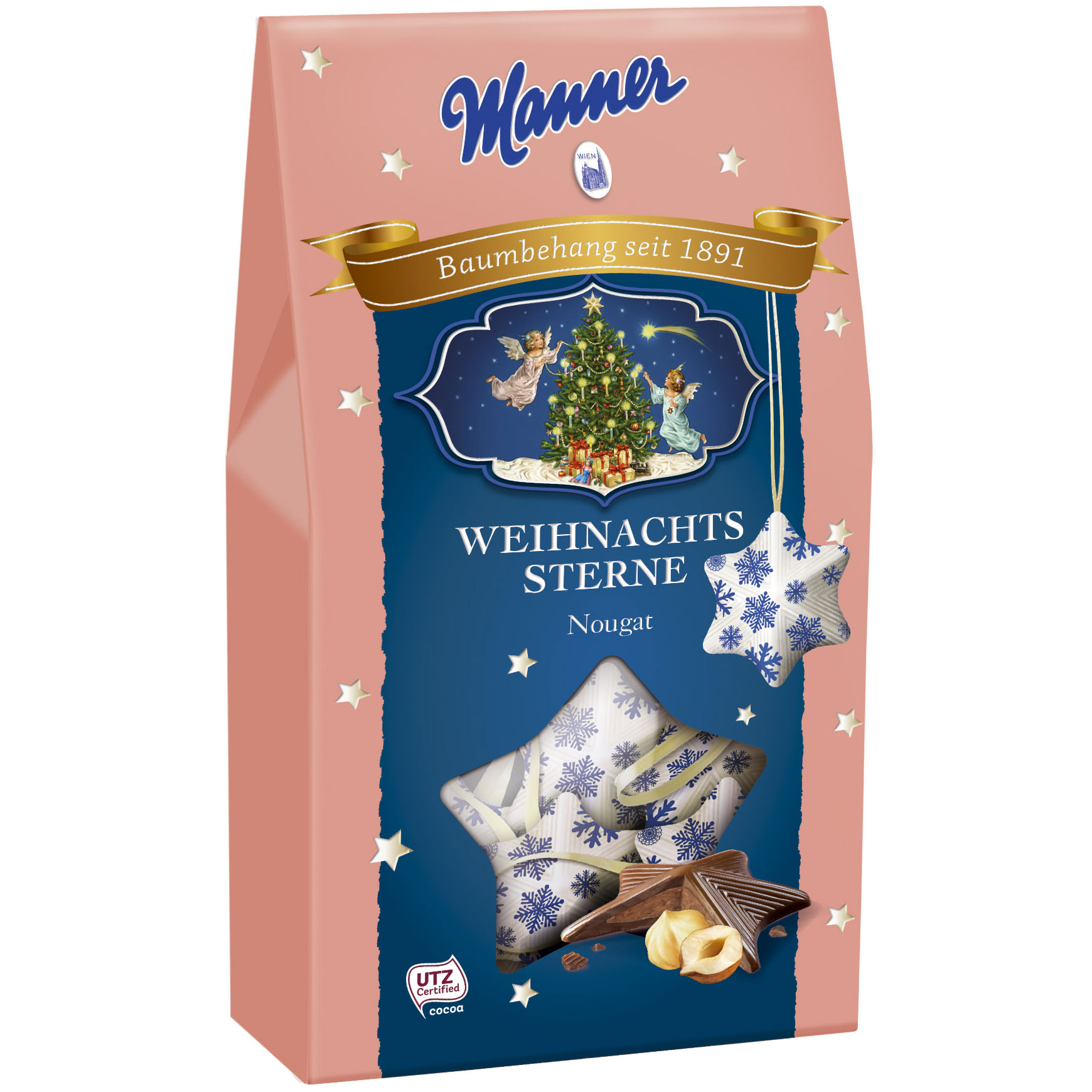Manner Weihnachtssterne Nougat 170g