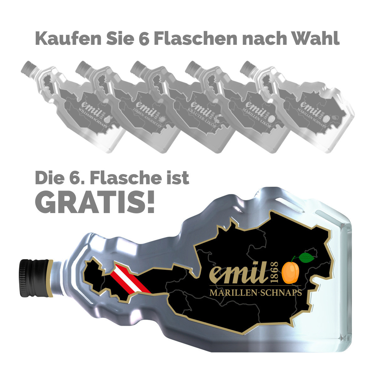 emil Marillen Schnaps 35% vol. 0,7l Österreich Flasche