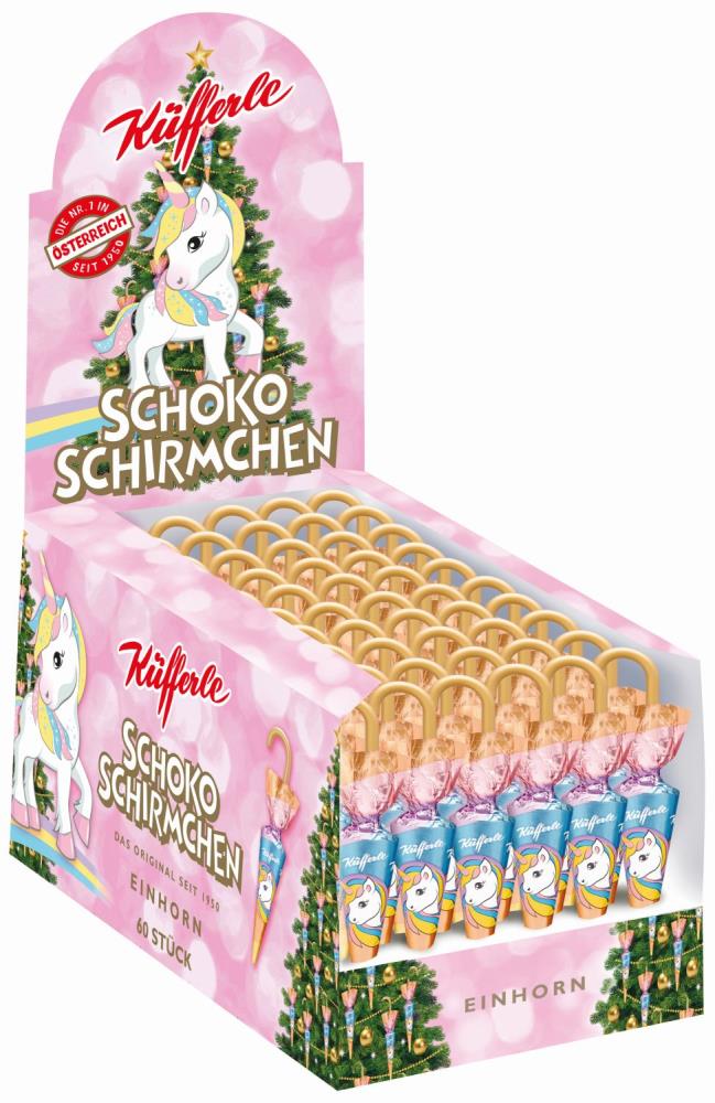 Küfferle Schokoschirmchen EINHORN 60 Stk.