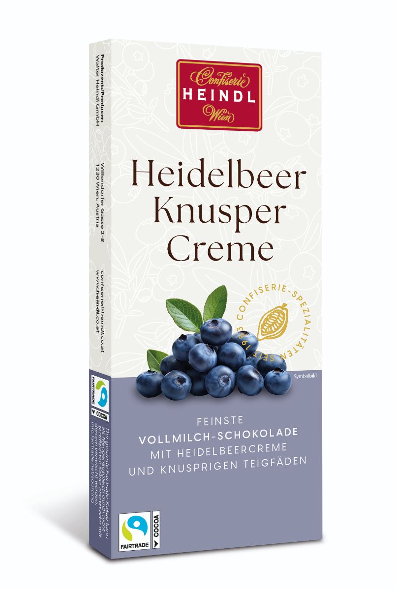 Heindl Tafelschokolade Heidelbeer Knusper Creme 60g