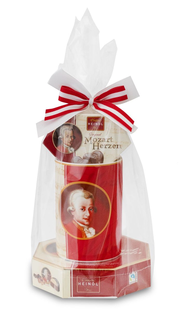 Heindl Mozart Häferl auf 100g Mozartkugeln