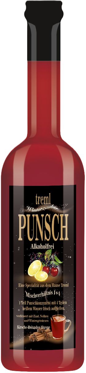 Treml Punschkonzentrat Kirsche-Zitrone-Holunder alkoholfrei 0,7l