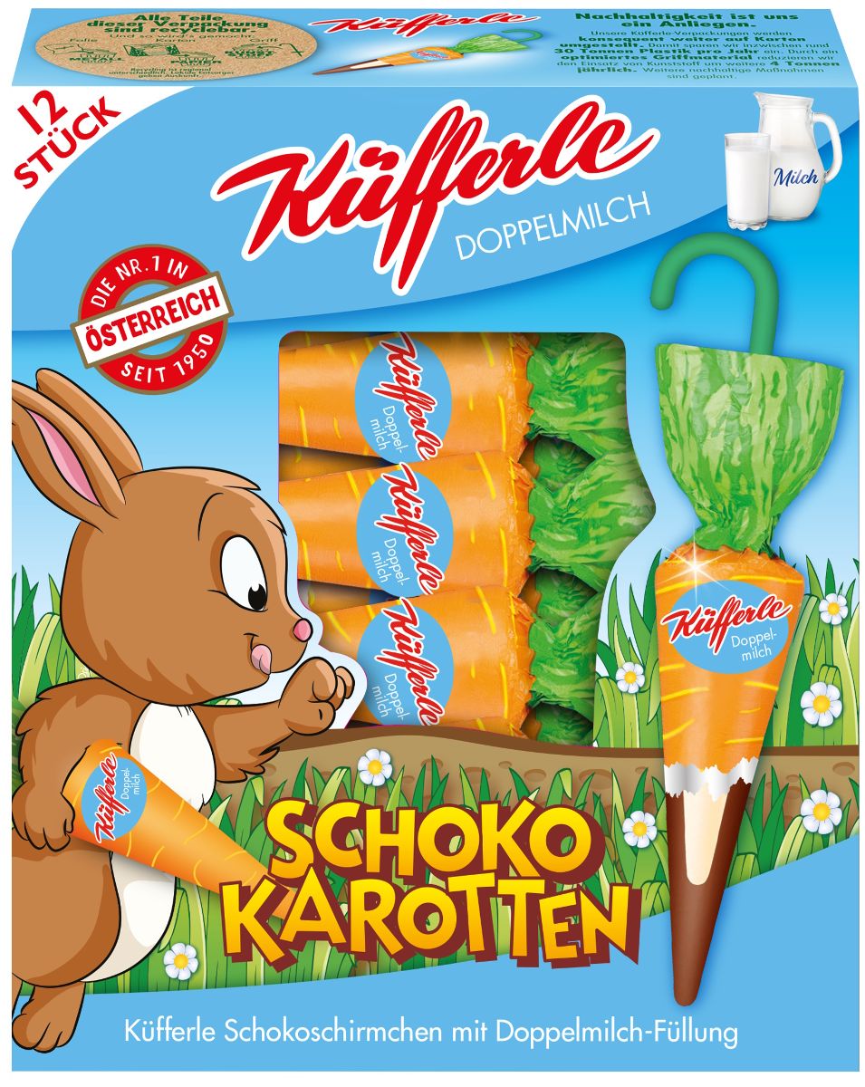 Küfferle Schokokarotte Doppelmilch Schokolade 12 Stk.