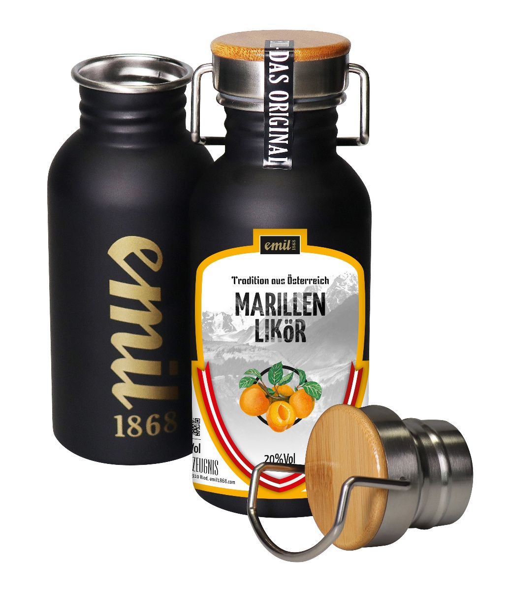 Emil Marillen Likör 20% 0,5l Edelstahl Kanne