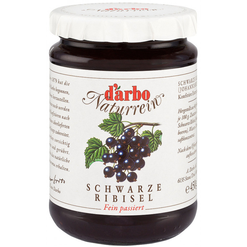 Darbo schwarze Ribisel Konfitüre fein passiert 450g Darbo schwarze Ribisel Konfitüre fein passiert 450g